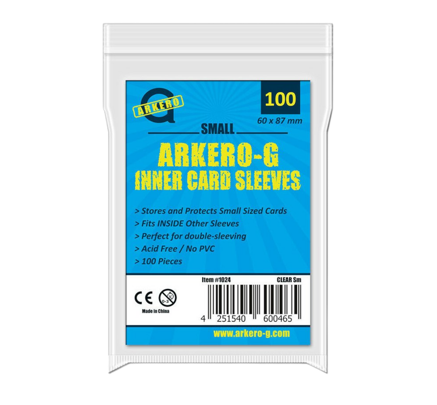 Arkero-G Small Inner Card Sleeves (100 innere Kartenhüllen)